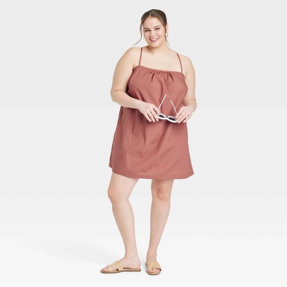 XXL - Womens Sleeveless Shift Mini Dress - A New Day - Brown - Picture 2 of 6